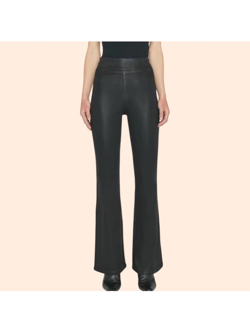 FRAME The Jet Set Flare Jeans Sheen Noir Black Coated Stretch Size 1 26-29 W 30L